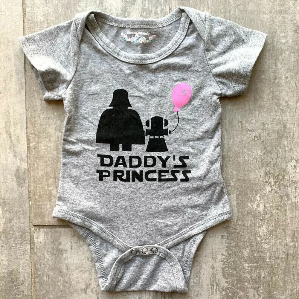 Baby Girl One-piece Bodysuit Daddy's Girl Princess Leia Star Wars 3-6 Months NEW